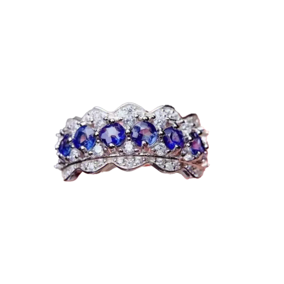 1.2ct Round-Cut Lab-Grown Sapphire Ring - 18k White Gold - BOCOS JEWELRY
