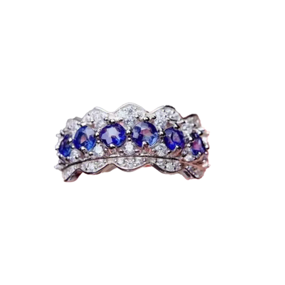 1.2ct Round-Cut Lab-Grown Sapphire Ring - 18k White Gold - BOCOS JEWELRY