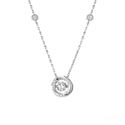 0.5ct Round-Cut Moissanite Necklace - 18k White Gold - BOCOS JEWELRY