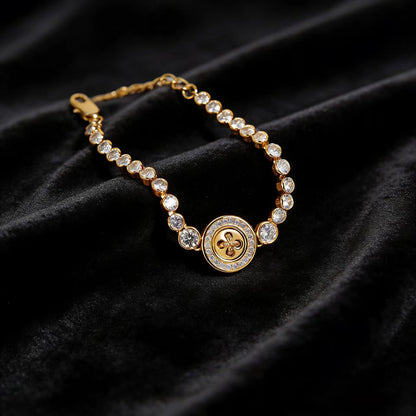 2.0ct Round-Cut Moissanite Four-Leaf Clover Choker Necklace - Gold-Plated S925 Silver - BOCOS JEWELRY