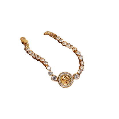 2.0ct Round-Cut Moissanite Four-Leaf Clover Choker Necklace - Gold-Plated S925 Silver - BOCOS JEWELRY