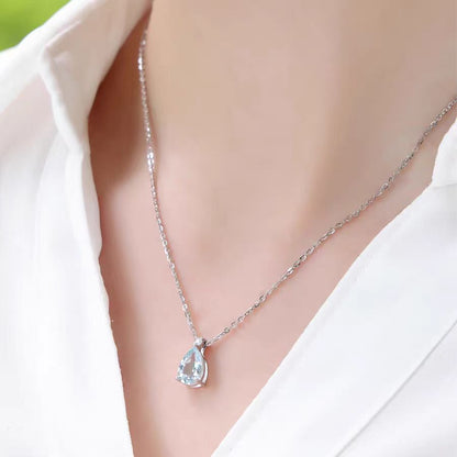 Pear-Cut Lab-Grown Spinel Pendant Necklace - 925 Sterling Silver - BOCOS JEWELRY