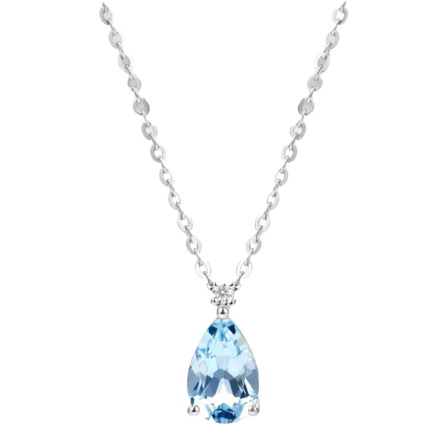 Pear-Cut Lab-Grown Spinel Pendant Necklace - 925 Sterling Silver - BOCOS JEWELRY