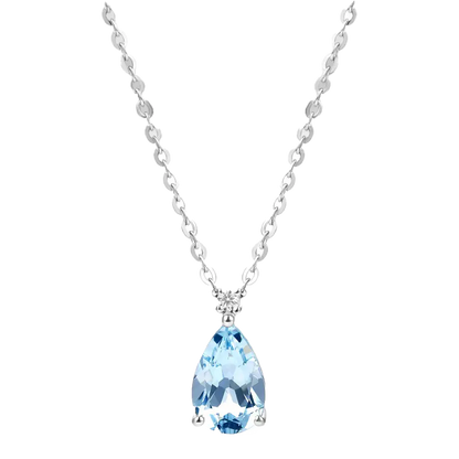 Pear-Cut Lab-Grown Spinel Pendant Necklace - 925 Sterling Silver - BOCOS JEWELRY