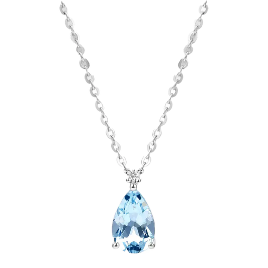 Pear-Cut Lab-Grown Spinel Pendant Necklace - 925 Sterling Silver - BOCOS JEWELRY