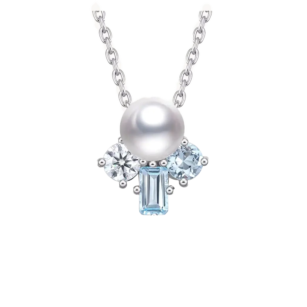 Round Freshwater Pearl Pendant Necklace - 925 Sterling Silver - BOCOS JEWELRY