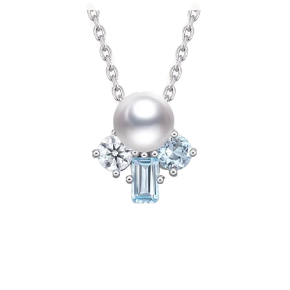 Round Freshwater Pearl Pendant Necklace - 925 Sterling Silver - BOCOS JEWELRY