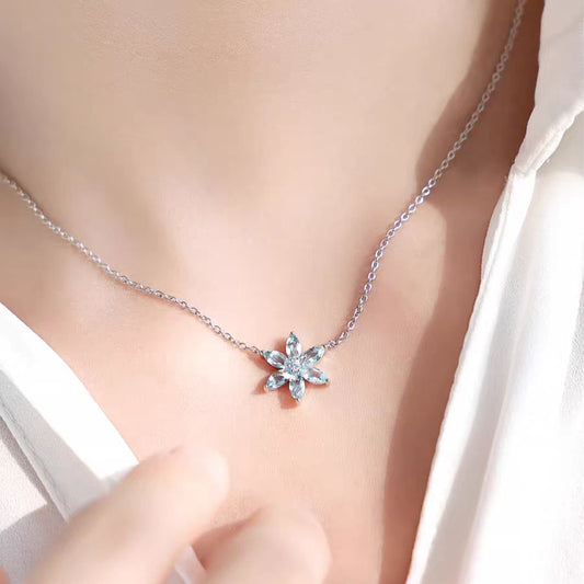 Marquise-Cut Lab-Grown Spinel Pendant Necklace - 925 Sterling Silver - BOCOS JEWELRY