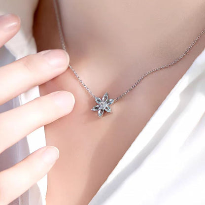 Marquise-Cut Lab-Grown Spinel Pendant Necklace - 925 Sterling Silver - BOCOS JEWELRY