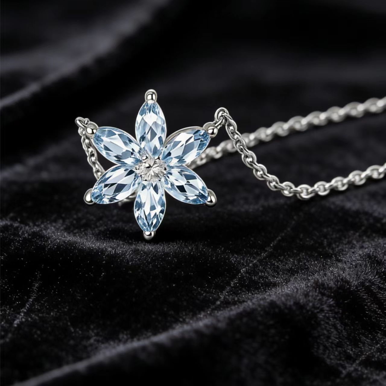 Marquise-Cut Lab-Grown Spinel Pendant Necklace - 925 Sterling Silver - BOCOS JEWELRY