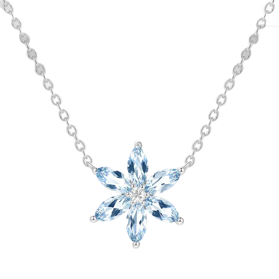 Marquise-Cut Lab-Grown Spinel Pendant Necklace - 925 Sterling Silver - BOCOS JEWELRY