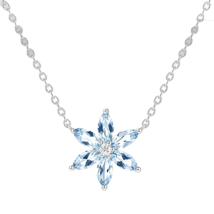 Marquise-Cut Lab-Grown Spinel Pendant Necklace - 925 Sterling Silver - BOCOS JEWELRY