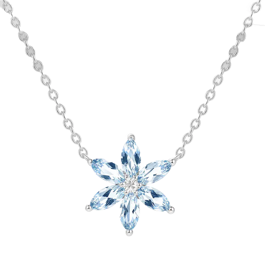 Marquise-Cut Lab-Grown Spinel Pendant Necklace - 925 Sterling Silver - BOCOS JEWELRY