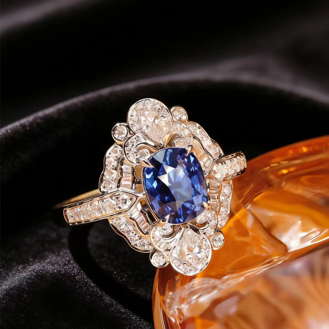 Oval-Cut Lab-Grown Sapphire Ring - 925 Sterling Silver - BOCOS JEWELRY ...