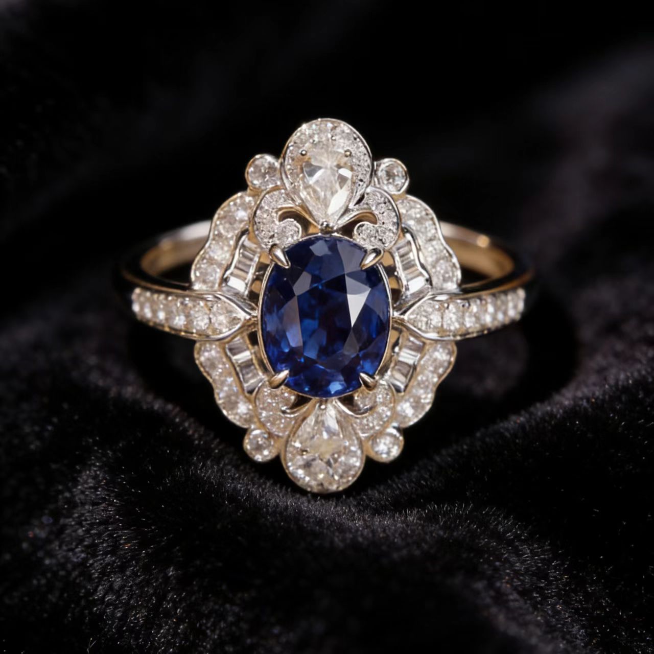 Oval-Cut Lab-Grown Sapphire Ring - 925 Sterling Silver - BOCOS JEWELRY ...