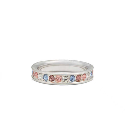 Round-Cut Lab-Grown Multi-Color Gemstone Ring - 925 Sterling Silver - BOCOS JEWELRY