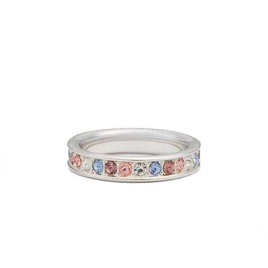 Round-Cut Lab-Grown Multi-Color Gemstone Ring - 925 Sterling Silver - BOCOS JEWELRY