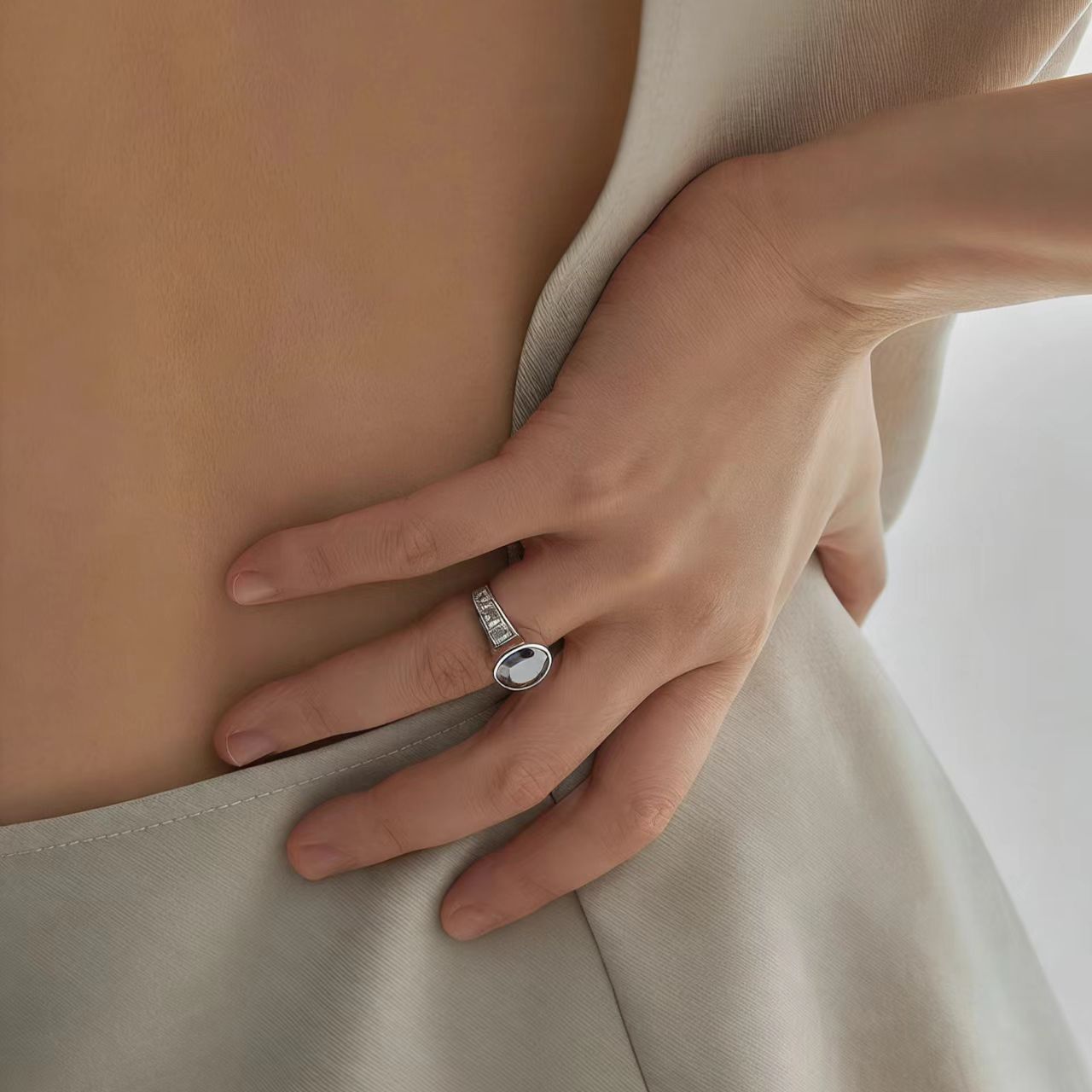 1.5ct Round-Cut Bezel-Set Moissanite Ring - 925 Sterling Silver - BOCOS JEWELRY