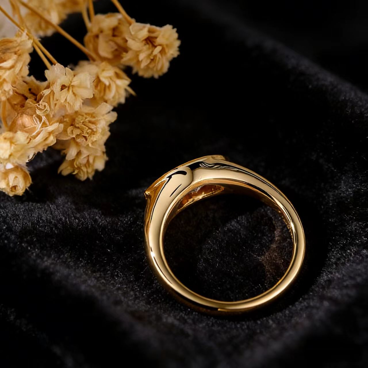 2.0ct Marquise-Cut Bezel-Set Moissanite Ring - S925 Silver Plated Gold - BOCOS JEWELRY