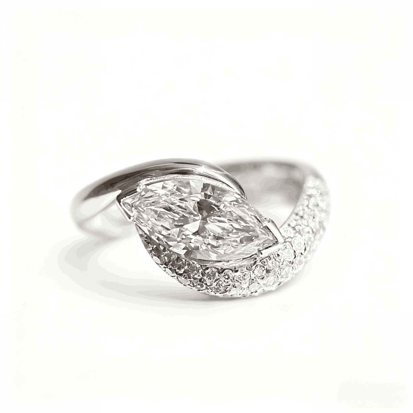 2ct Marquise Cut Moissanite Engagement Ring | 18K Gold Plated S925 Sterling Silver Ring for Women - BOCOS Jewelry