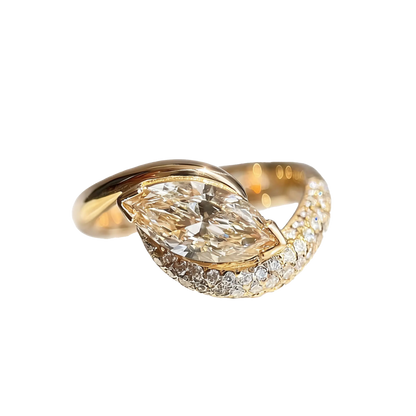 2ct Marquise Cut Moissanite Engagement Ring | 18K Gold Plated S925 Sterling Silver Ring for Women - BOCOS Jewelry