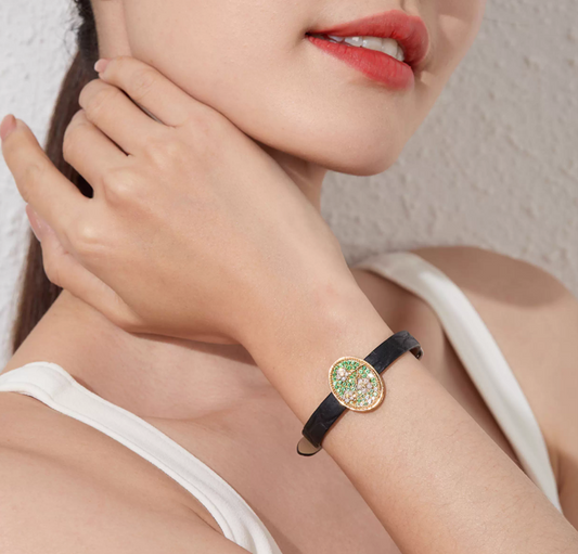 70ctw Tsavorite Bracelet | Lab-Grown Pink Sapphire 10ctw Moissanite 925 Sterling Silver Bracelet for Women - BOCOS Jewelry