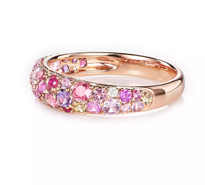 Lab-Grown Multi-Gemstone Moonlit Ring | 0.8ctw Cultured Gems 0.03ctw Moissanite Freshwater Pearl 925 Sterling Silver Ring - BOCOS Jewelry