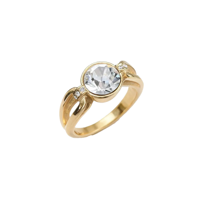 1.5ct Round Cut Moissanite Bezel Ring | 18K Gold Plated 925 Sterling Silver Solitaire Ring - BOCOS Jewelry