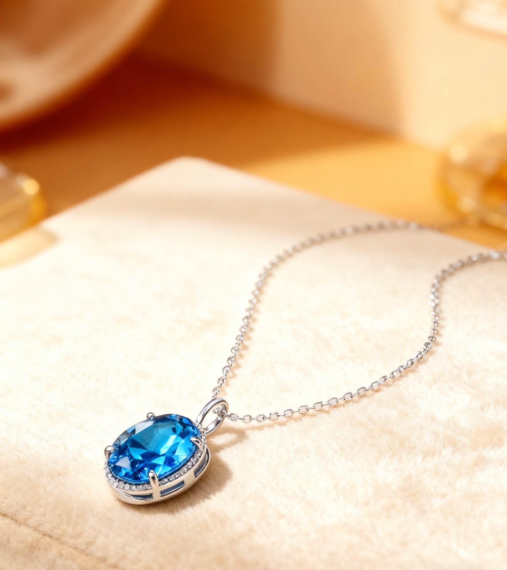 3ct Oval Cut Lab-Grown Spinel Pendant Necklace | 925 Sterling Silver Classic Solitaire Necklace