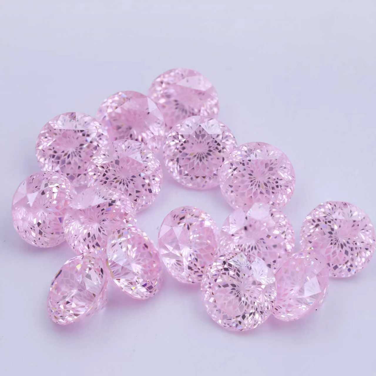 Firework Cut Pink CZ Loose Stone