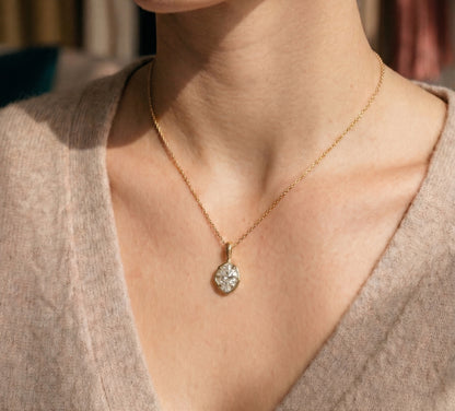 Molten Lava Bezel Pendant - Oval Lab-Grown Diamond (1ct / 2ct)