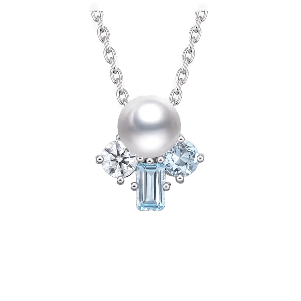 Round Freshwater Pearl Pendant Necklace - 925 Sterling Silver - BOCOS JEWELRY - bocosjewelry