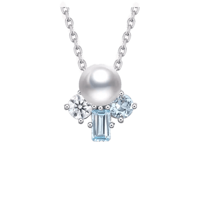 Round Freshwater Pearl Pendant Necklace - 925 Sterling Silver - BOCOS JEWELRY - bocosjewelry